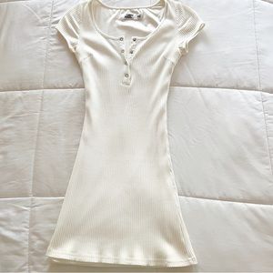 Tiger Mist Ribbed Mini Dress - White